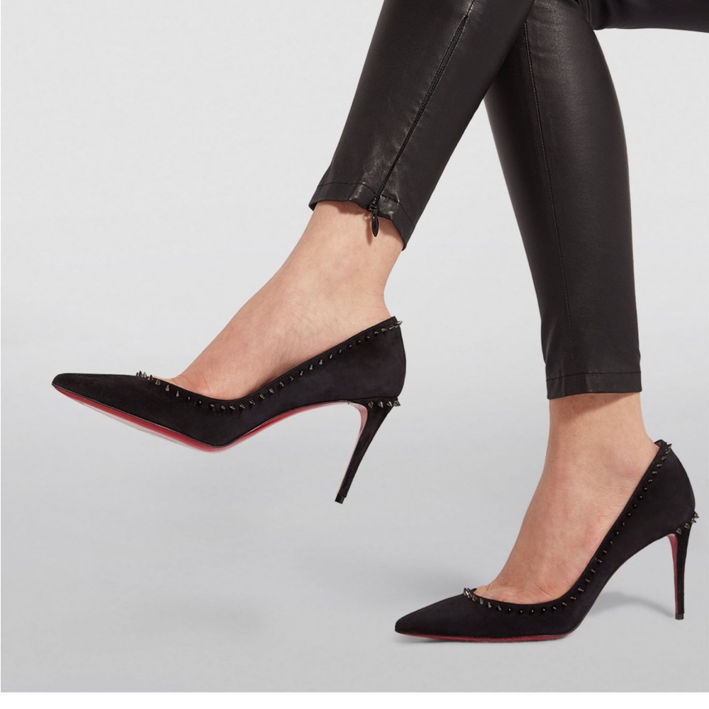 Christian louboutin suede spike heels 85mm